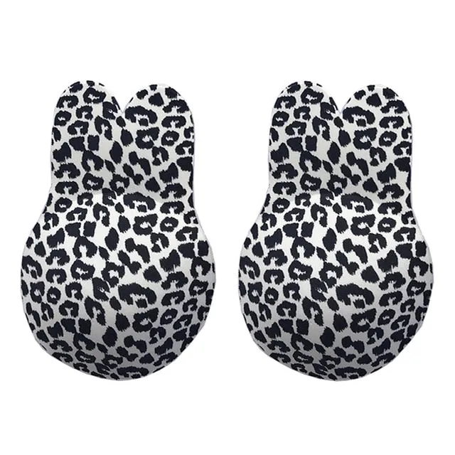 1 Pair Silicone Adhesive Women Invisible Push Up Bras Nipple Cover Breast Pasties Reusable Lift Up Tape Rabbit Bra Strapless Bra