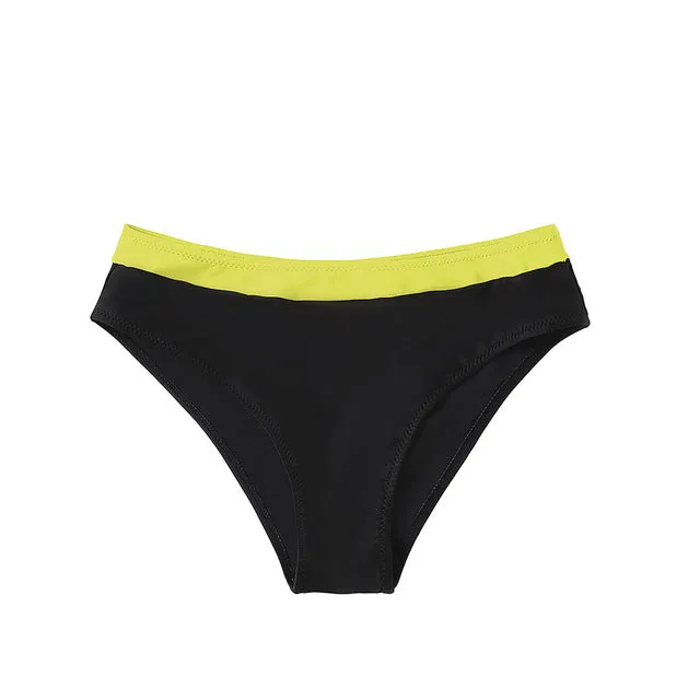 2020 High Waist Women Bikini Bottoms Solid Black Swimsuit Panties Womens Brazilian Plus Size Beach Swim Shorts Bikinis Mujer #3