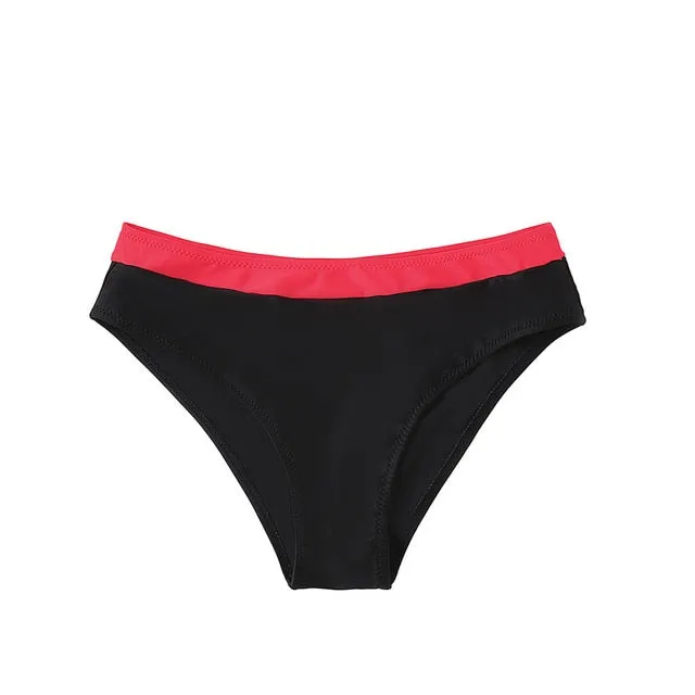 2020 High Waist Women Bikini Bottoms Solid Black Swimsuit Panties Womens Brazilian Plus Size Beach Swim Shorts Bikinis Mujer #3