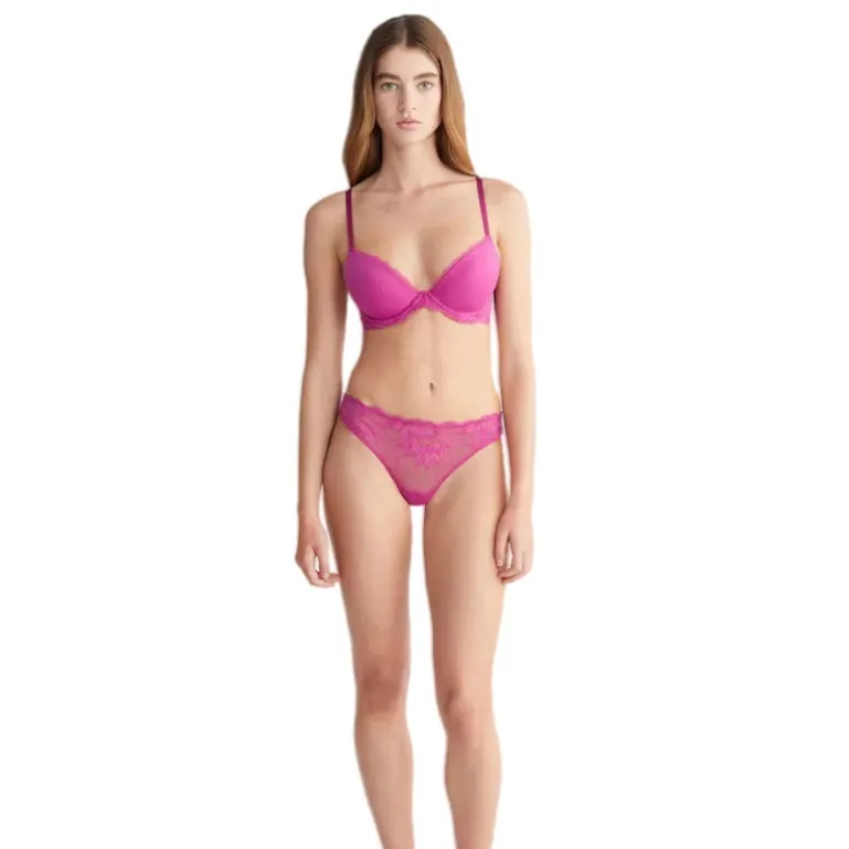 Calvin Klein Seductive Comfort Lotus Floral Thong Wild Aster