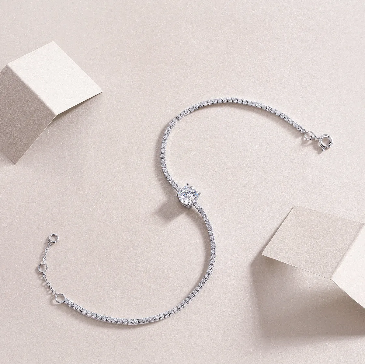 Dawn Luxury Fashion Mossan Diamond S925 Silver Bracelet