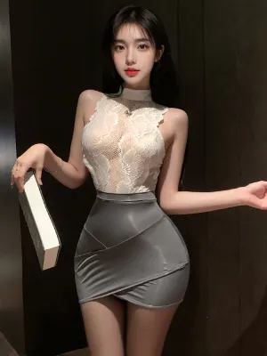 Lace Office Secretary Lingerie Dress