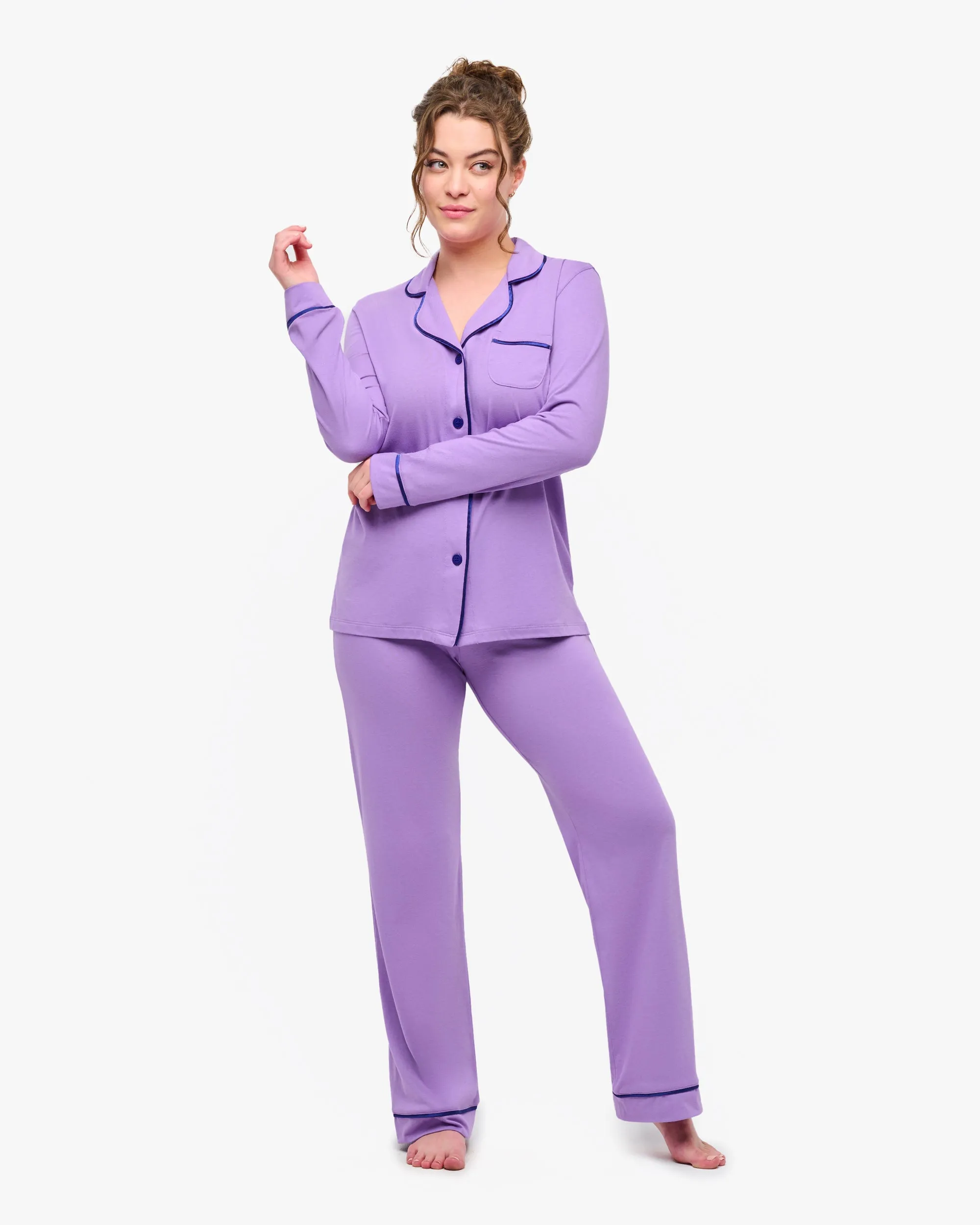 Langrmeliges Top & Boxer Pyjama-Set