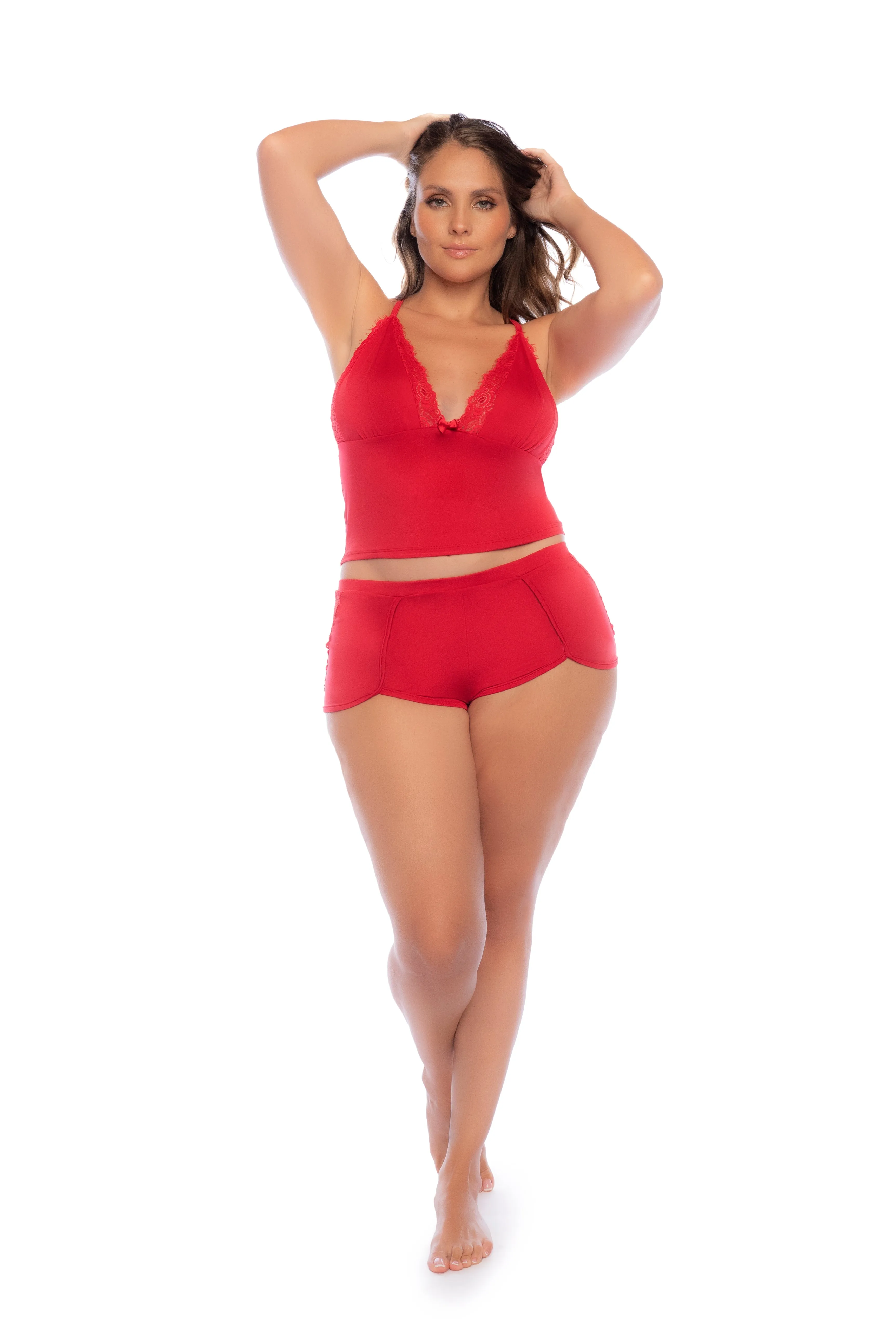 Mapale Lounge Plus Size Forever For Us Cami Pajama Set Red