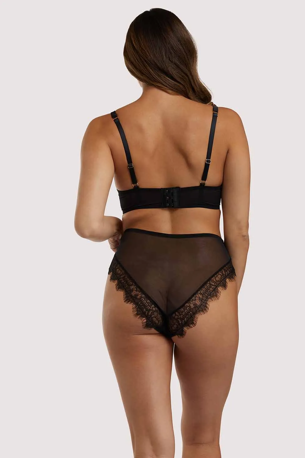 Melina Black Longline Plunge Bra
