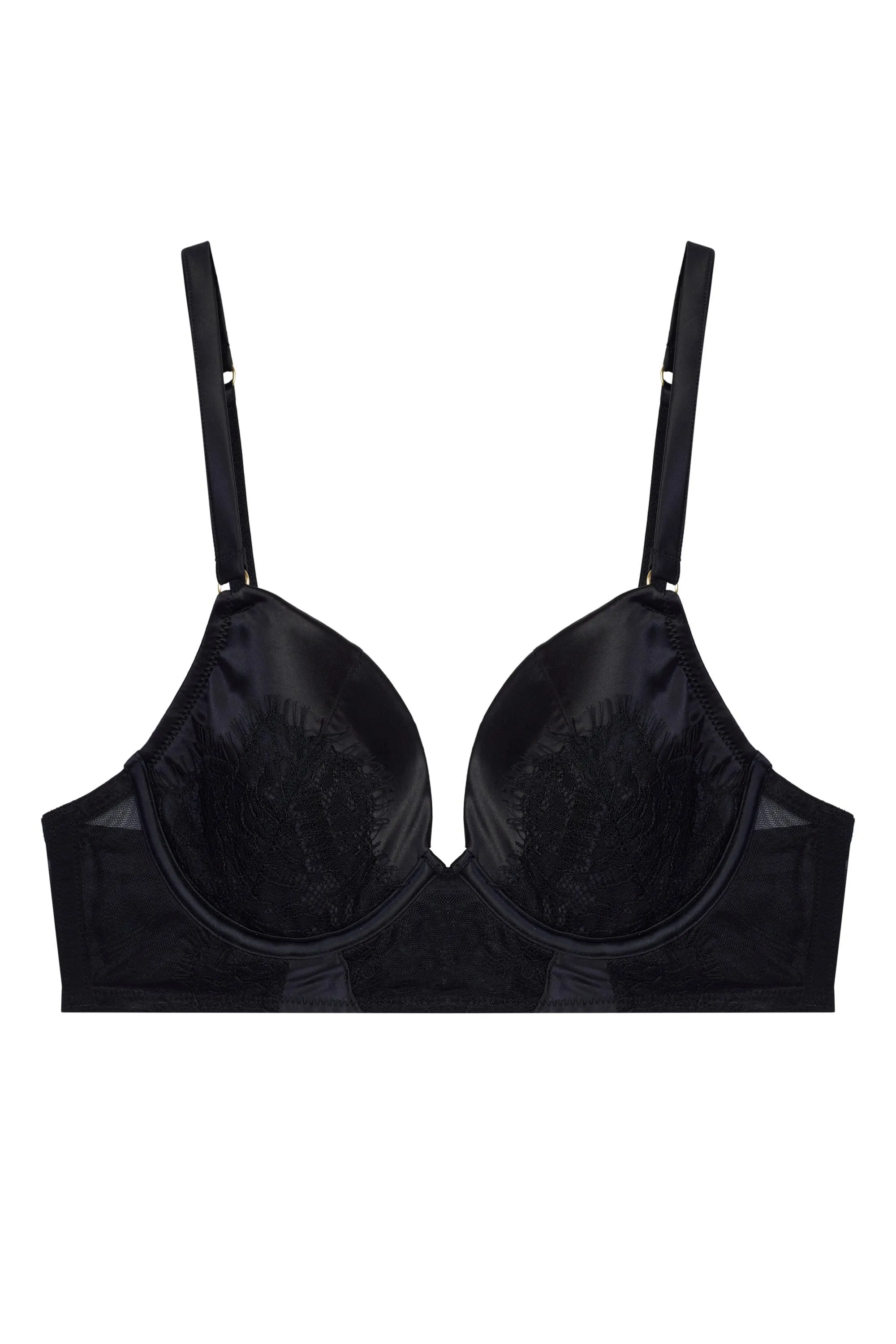 Melina Black Longline Plunge Bra