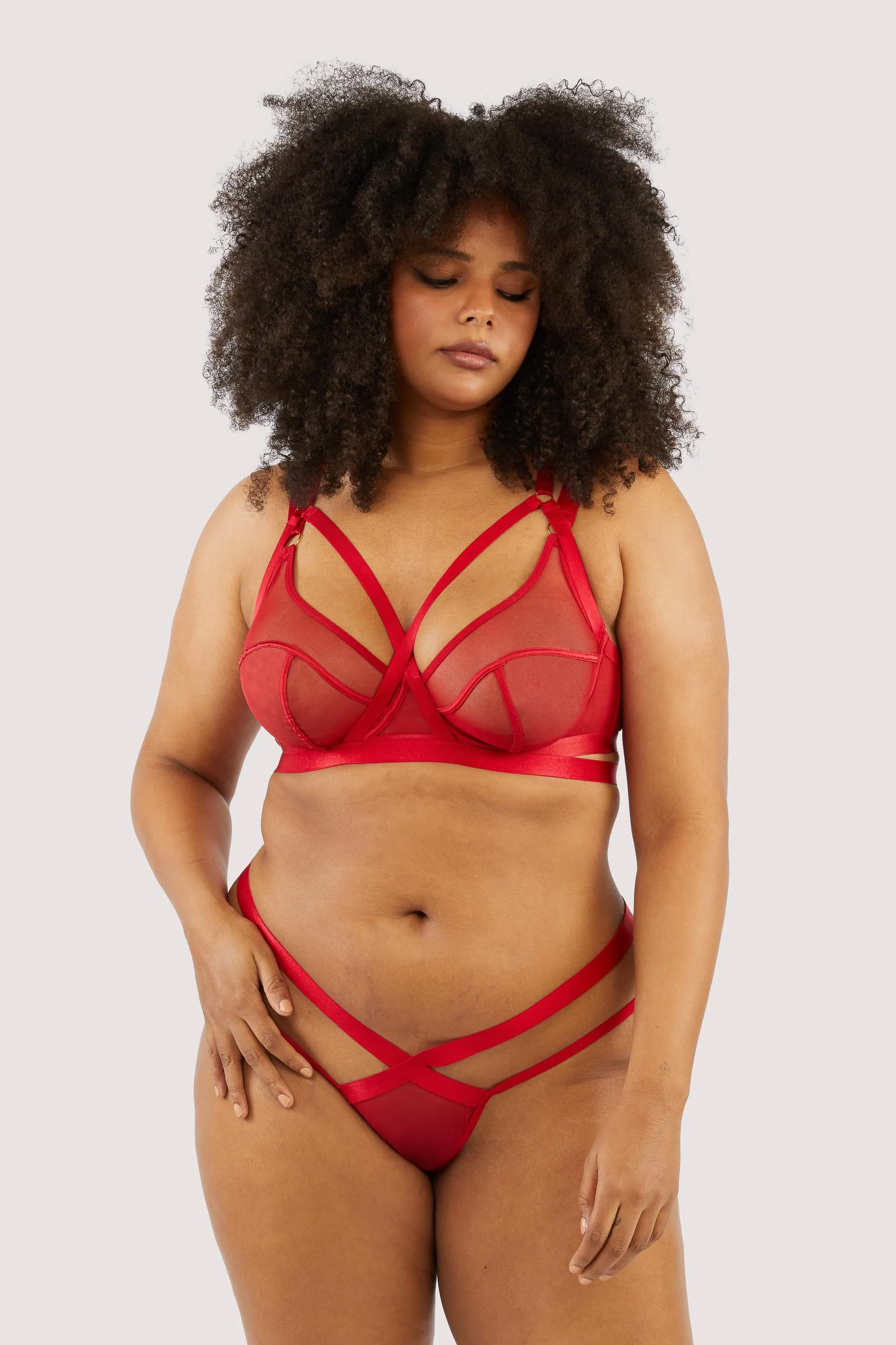 Mercury Red Cross Over Mesh Brazilian