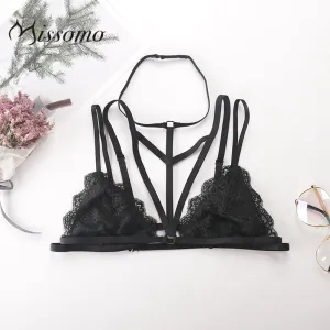 Missomo Black Lace  Push Up Longline Ultra-thin Bra