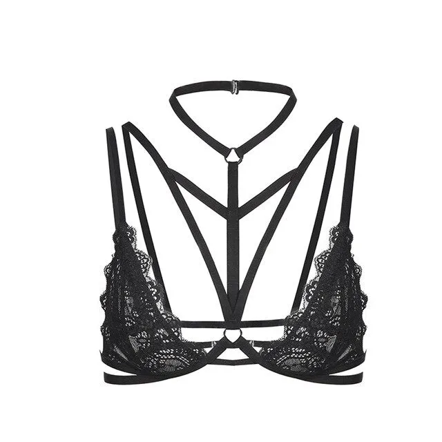 Missomo Black Lace  Push Up Longline Ultra-thin Bra