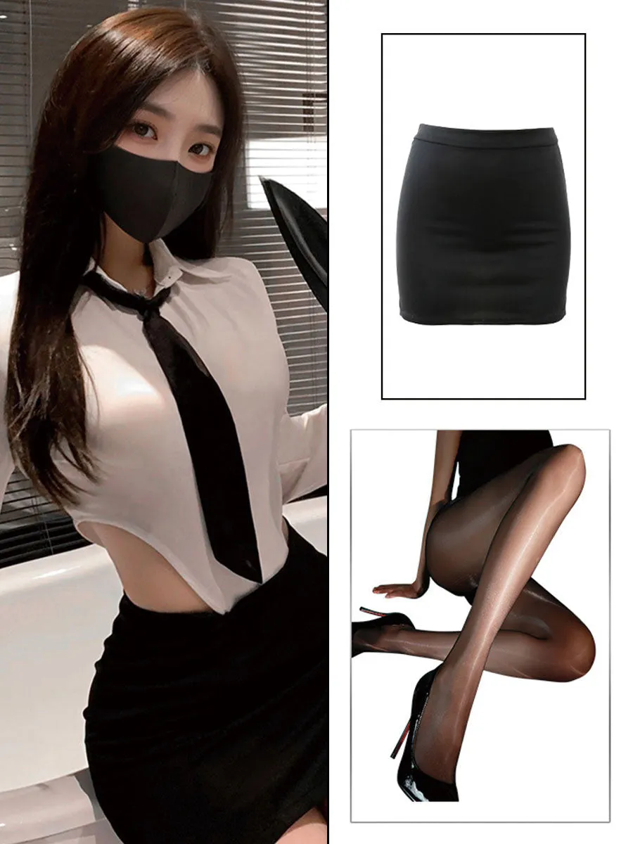 Office Secretary Bodysuit and Skirt Set