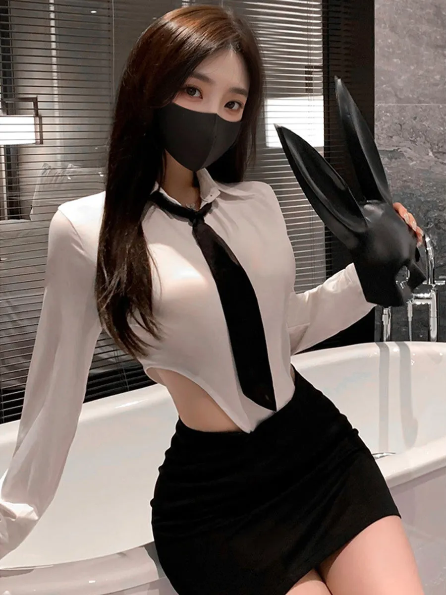 Office Secretary Bodysuit and Skirt Set