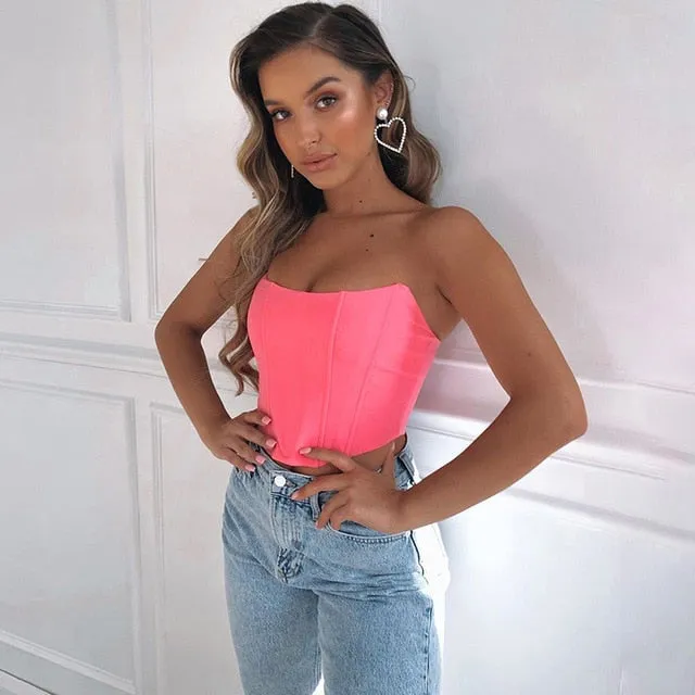 #PB Cryptographic Sleeveless Off Shoulder Velvet Corset