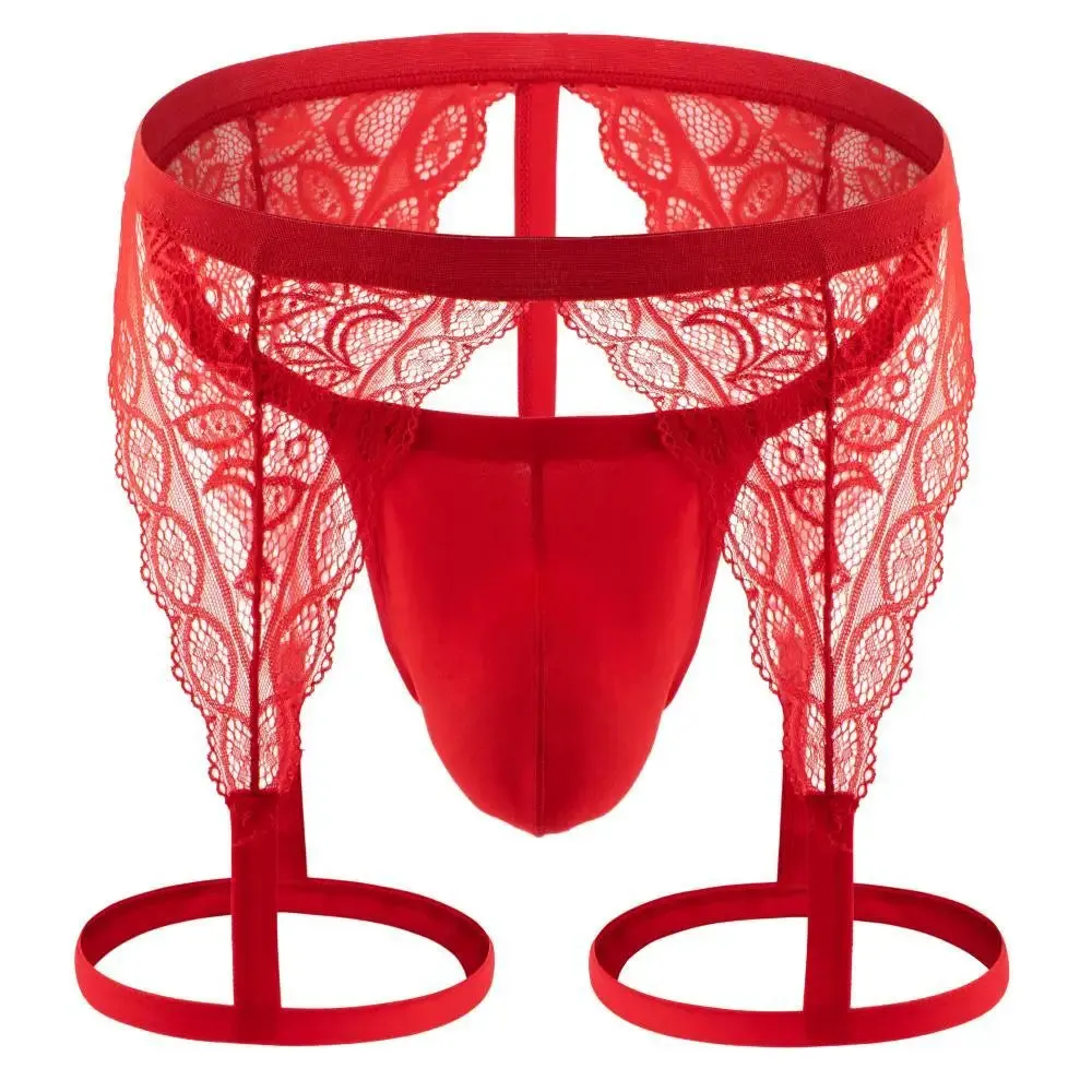 #PB Men's Thongs Erotic Lingerie Lace T-back Underpants