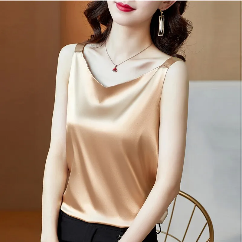 #PB Sleeveless Satin Silk Top