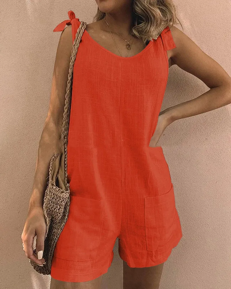Pocket Shorts Jumpsuits