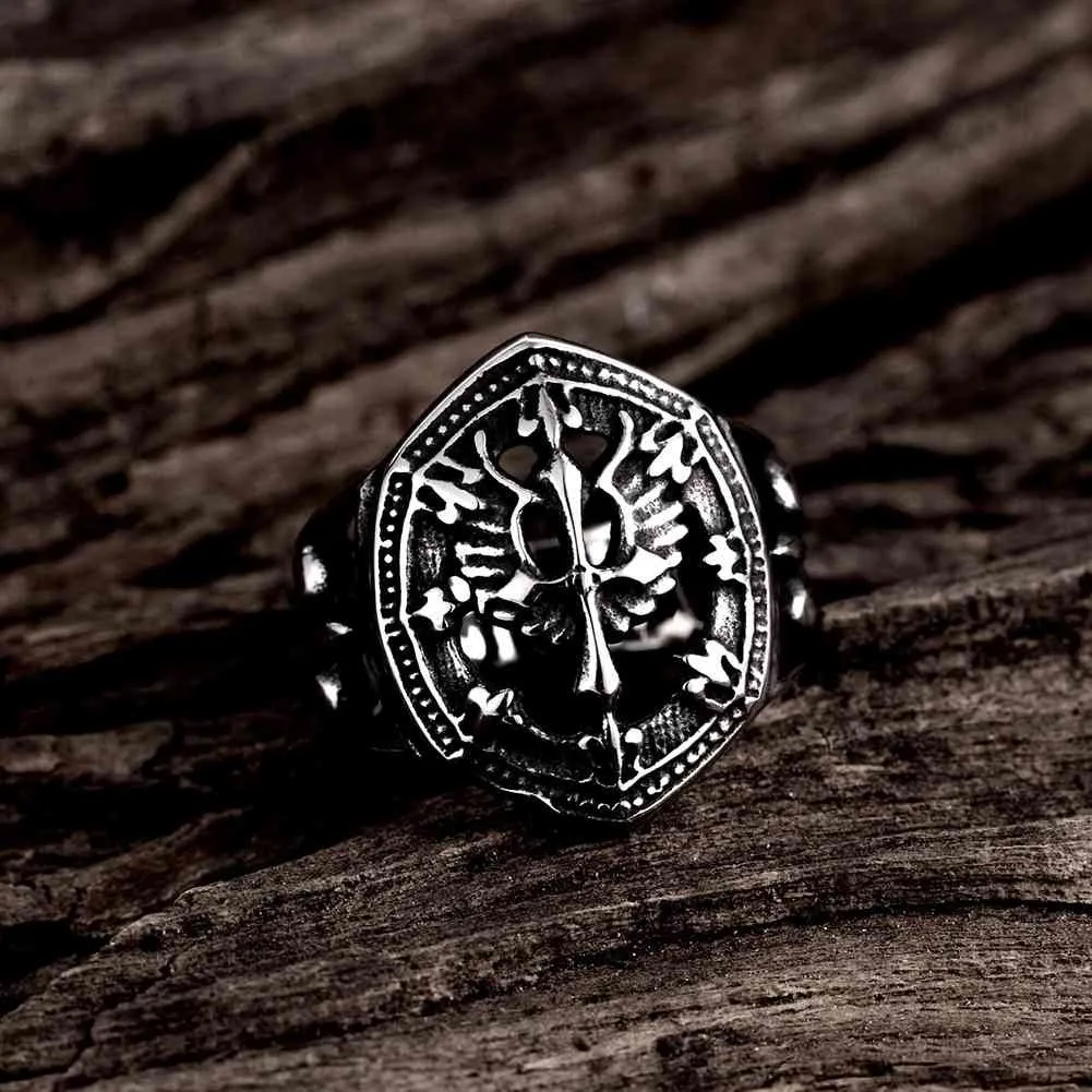 punk style stainless steel rings for men Irregular cut anel feminino jewellery MAYAR227 ELY