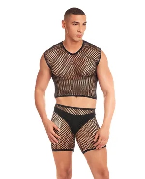 Rainbow Party Net-Bula Large Mesh Long Brief 3 pc Set