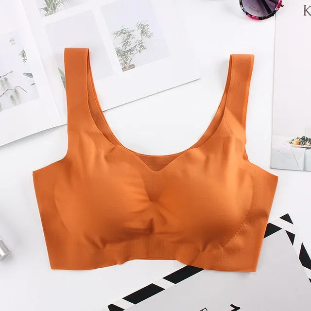Seamless Active Bras for Women Comfort Vest Tops Wireless Bra with Pads Sleeping Underwear Female