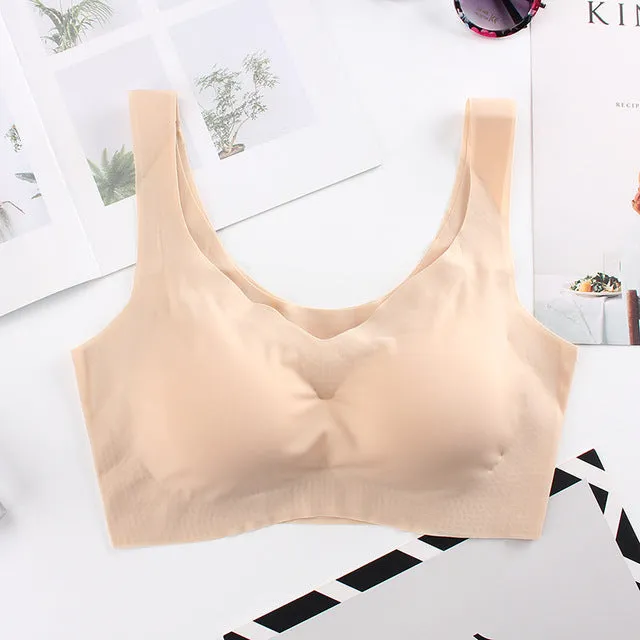 Seamless Active Bras for Women Comfort Vest Tops Wireless Bra with Pads Sleeping Underwear Female
