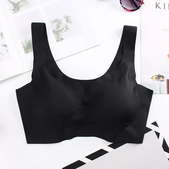 Seamless Active Bras for Women Comfort Vest Tops Wireless Bra with Pads Sleeping Underwear Female