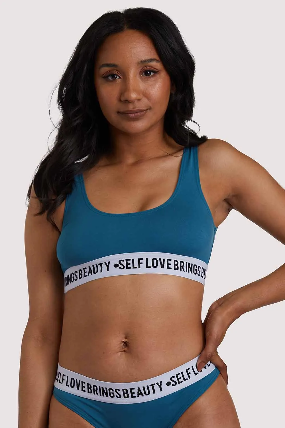 Self Love Teal Crop Top
