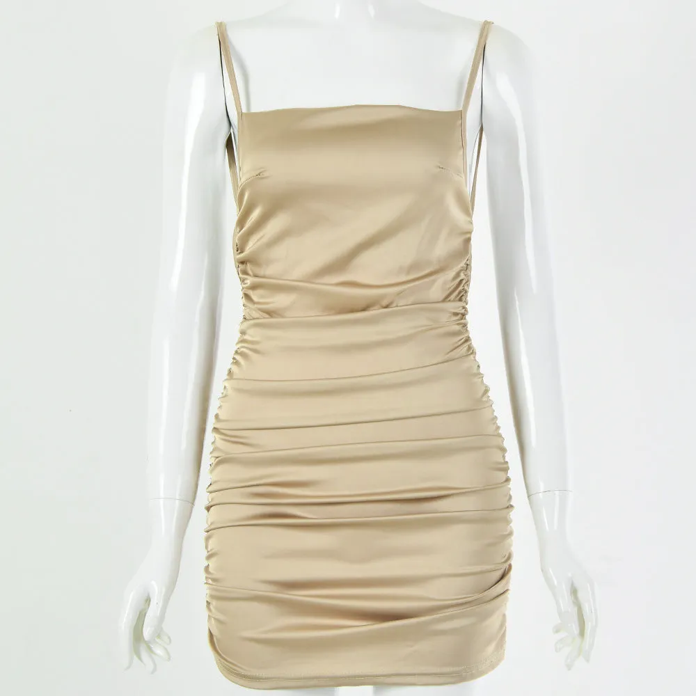 Sexy Backless Lace Up Hip Dress