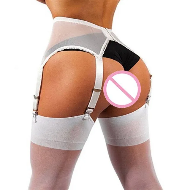 Sexy Garter Belt Women High Waist Mesh Suspender Belts Female Lady Elastic Lingerie Garters Femme Night Club