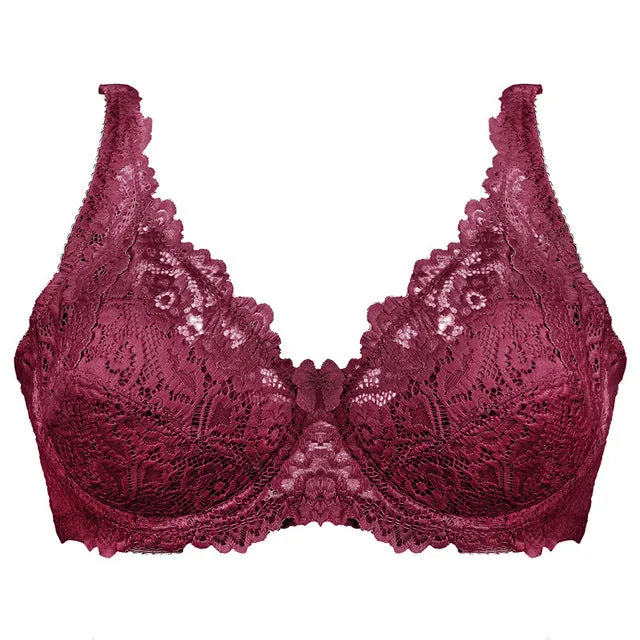Sexy Push Up Bra B C Cup Lace Bras For Women Bra Adjustment Lingerie Female Bralette Underwear Ladies Big Plus Size Brassiere