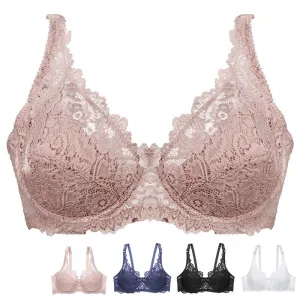 Sexy Push Up Bra B C Cup Lace Bras For Women Bra Adjustment Lingerie Female Bralette Underwear Ladies Big Plus Size Brassiere