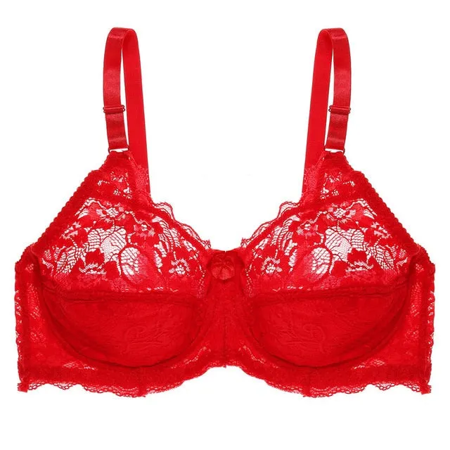 Sexy Push Up Bra B C Cup Lace Bras For Women Bra Adjustment Lingerie Female Bralette Underwear Ladies Big Plus Size Brassiere
