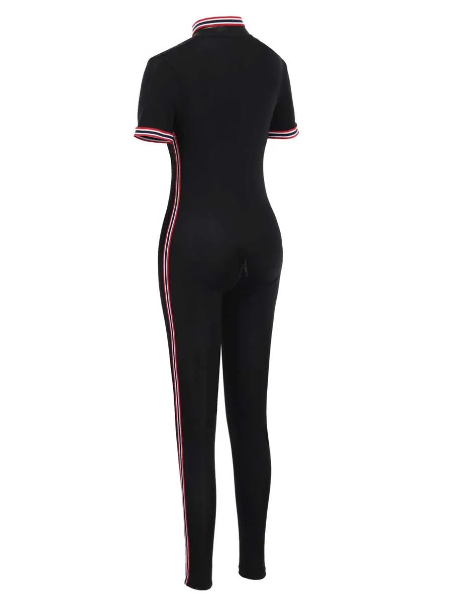 Sheer Zip Up Crotch Jumpsuit