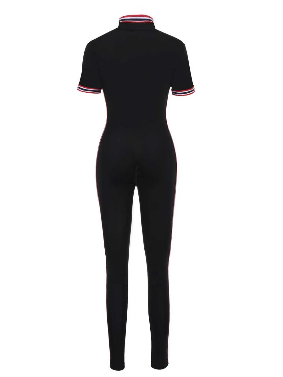 Sheer Zip Up Crotch Jumpsuit