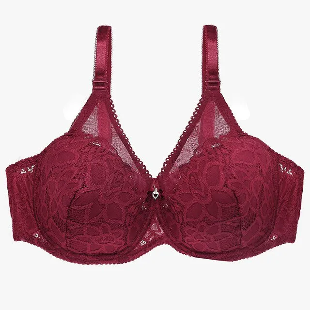 Summer Ultrathin Lace Bra Sexy Bras For Women Plus Size Bra Female Lingerie C D Cup Large Size Brassiere Ladies Underwear 42 44