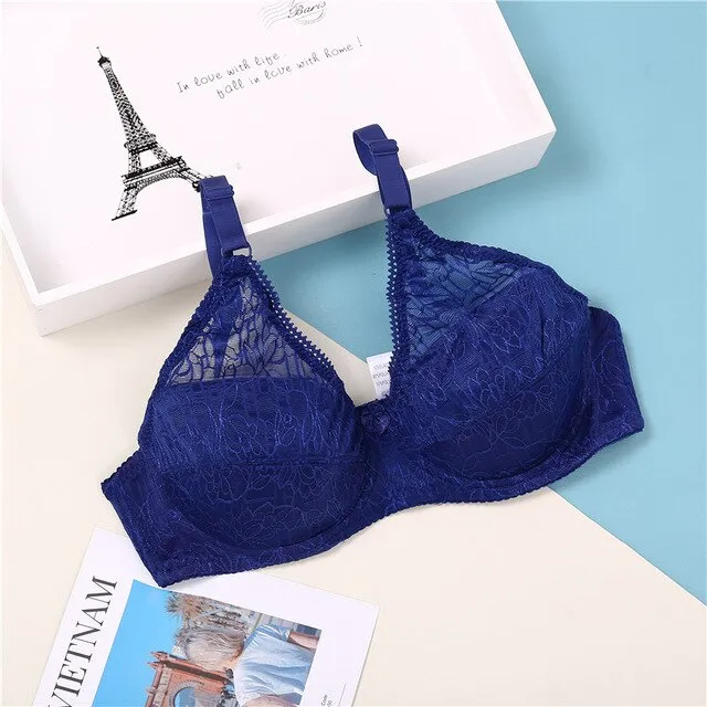 Summer Ultrathin Lace Bra Sexy Bras For Women Plus Size Bra Female Lingerie C D Cup Large Size Brassiere Ladies Underwear 42 44