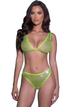 Think Sparkle Rhinestone Bralette 2pc Set