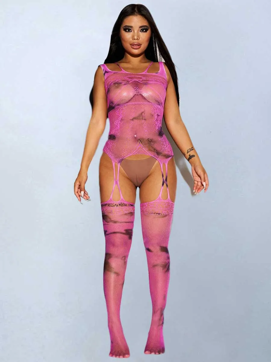 Tie Dye Body Stocking Lingerie