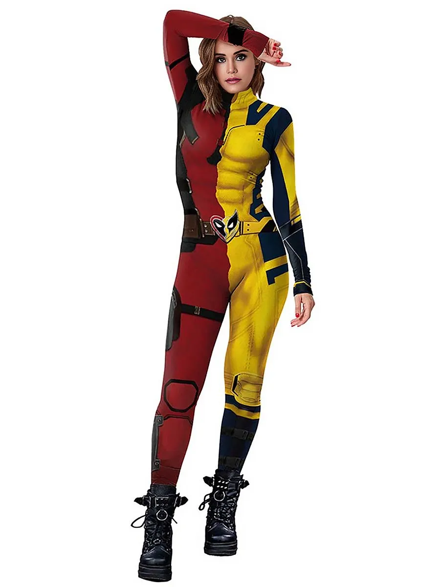Two Tone 3D Print Jumpsuit