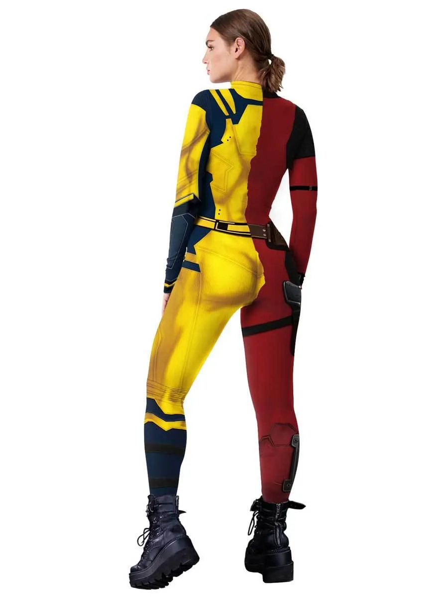 Two Tone 3D Print Jumpsuit