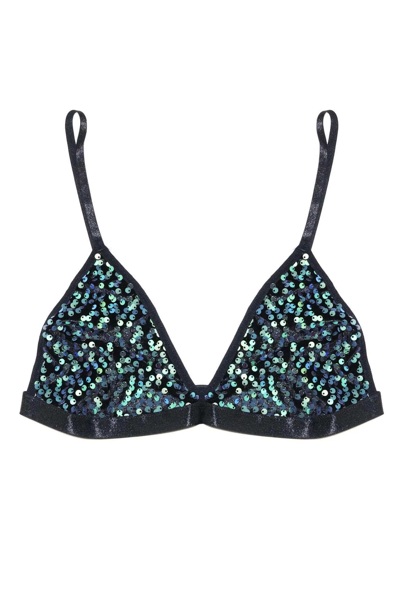 Wolf & Whistle Carmella Emerald Green sequin soft cup bra