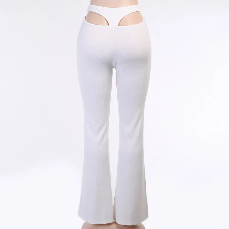 Women's T-Line Cutout Wide Leg Stretch Slim Pants